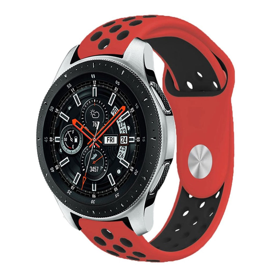 Samsung Galaxy Watch (46mm) kaksisävyinen ontto silikooni muovinen kellon vaihto ranneke - Musta/ Punainen