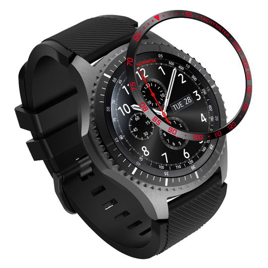Samsung Gear S3 Frontier durable metal watch frame - Black / Red