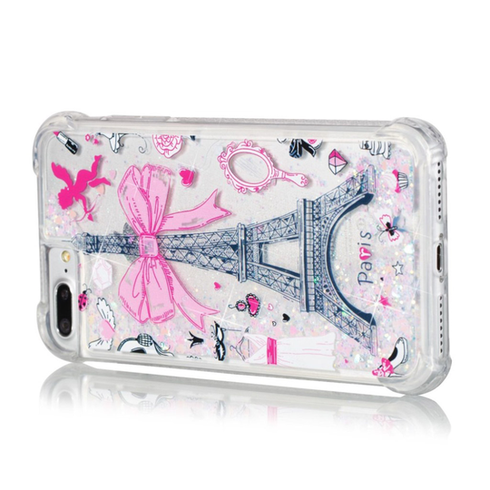 iPhone 7 Plus ja 8 Plus suojakuori glitternesteellä - Eiffel