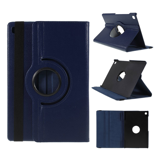 Samsung Galaxy Tab S5e litchi leather case - Dark Blue