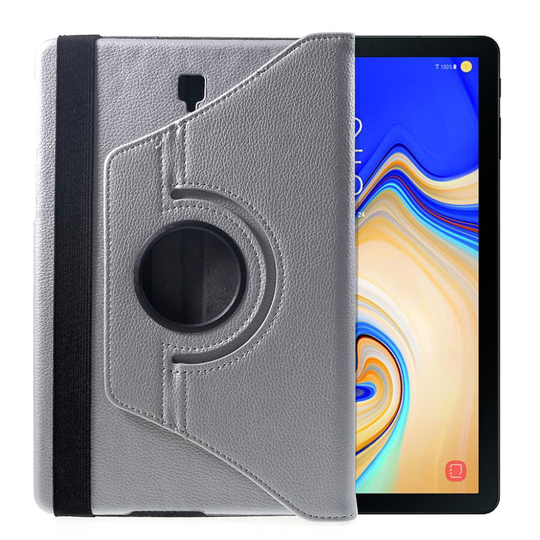 Samsung Galaxy Tab S4 liitsihedelmä jyvä pintainen synteetti nahkainen tabletti suojakotelo - Hopea