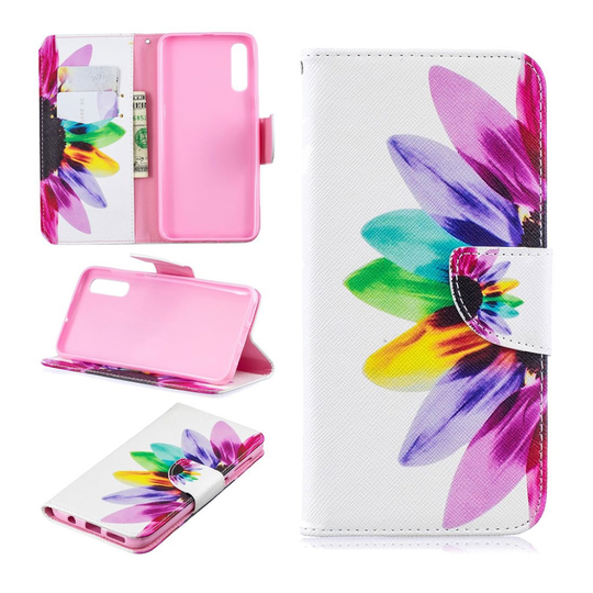 Samsung Galaxy A50 pattern leather case - Petals Pattern