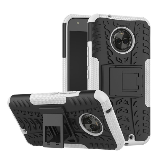Motorola Moto X4 kestävä suojakuori - Valkoinen