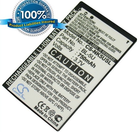 Nokia BL-5U yhteensopiva akku 750 mAh