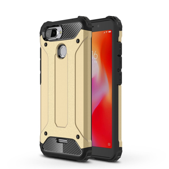 Xiaomi Redmi 6 Kilpi kova hybriidi muovinen takasuoja kuori - Kulta