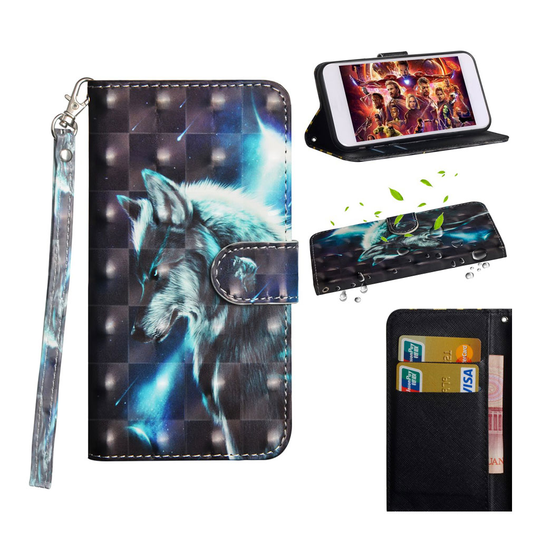 Huawei P30 Pro vaalea piste koriste nahkainen flip Suojakotelo - Susi