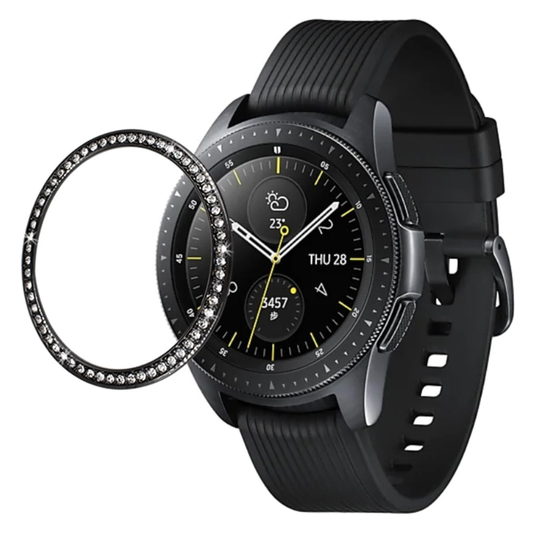 Samsung Galaxy Watch (46mm) diamond décor metal case - Black
