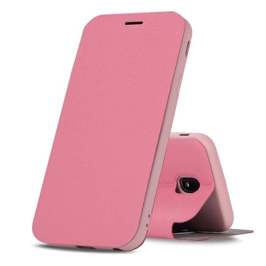 Samsung Galaxy J3 (2017) litsitekstuurinen nahkakotelo - Rose