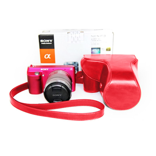 Sony NEX-F3 vahaöljykäsitelty kamerakotelo - Punainen
