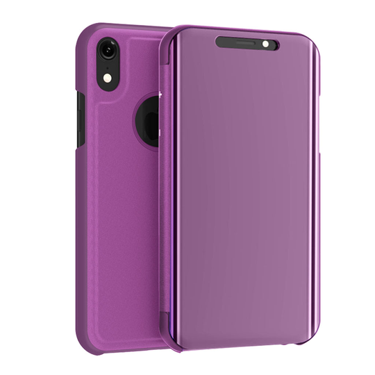iPhone Xs Max Elektrolyyttinen Peili Suojakuori Missä Synteetti Nahkainen Takaosa - Violetti