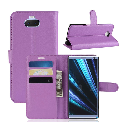 Sony Xperia 10 Plus litchi leather case - Purple
