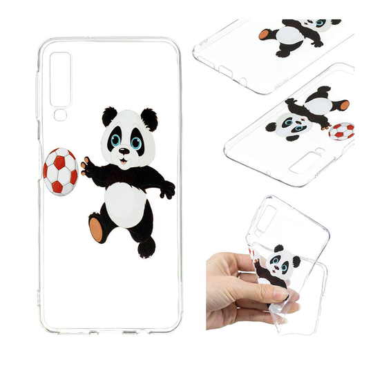 Samsung Galaxy A7 (2018) kuviollinen pehmeä silikooni muovinen takasuoja kuori - Jalkapallo Panda