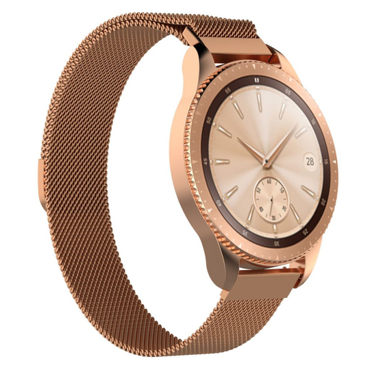 Samsung Galaxy Watch (42mm) luksus milanese ruostumaton teräs kellon vaihto ranneke - Ruusu Kulta
