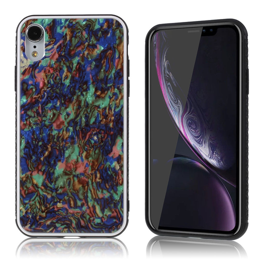 iPhone Xr simpukankuori koristeltu muovinen takasuoja kuori - Monivärinen