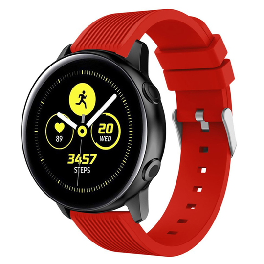 Samsung Galaxy Watch Active stripe silicone watch band - Red