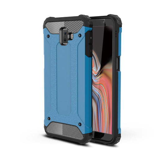 Samsung Galaxy J6 Plus (2018) kilpikova hybriidi muovinen takasuoja kuori - Vaalean Sininen