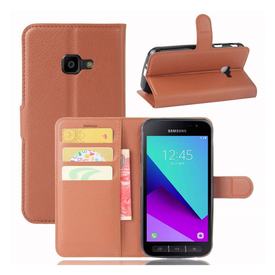 Samsung Xcover 4 trendikäs nahkakotelo - Ruskea