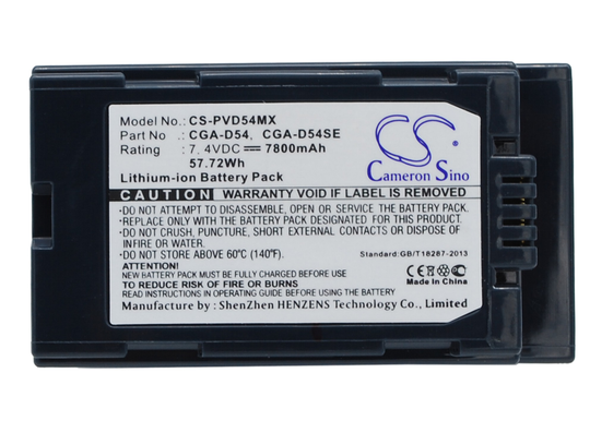 Panasonic CGA-D54 CGA-D54S CGA-D54SE akku 7800 mAh
