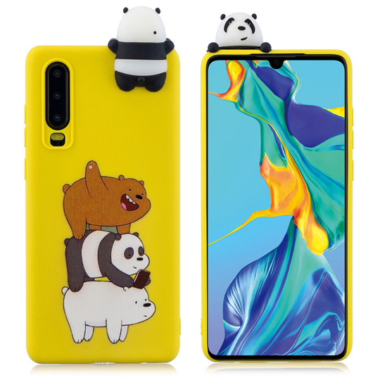 Huawei P30 3D Cute doll case - Panda and Bear