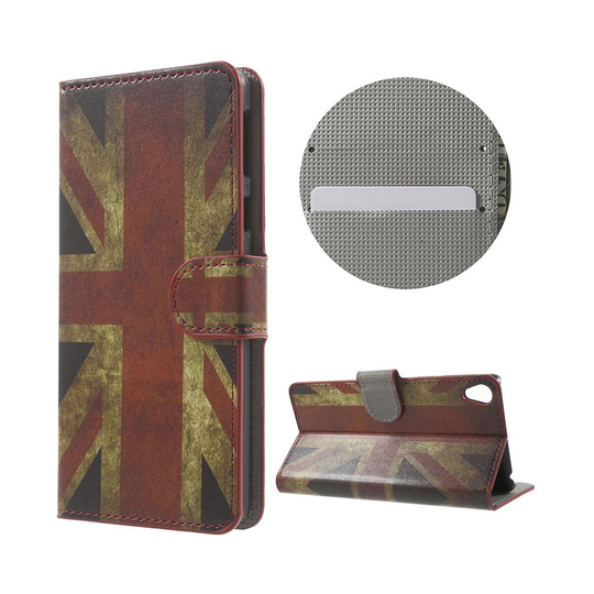 Hagerup Sony Xperia E5 Nahkakotelo Lompakko - Britannian Lippu