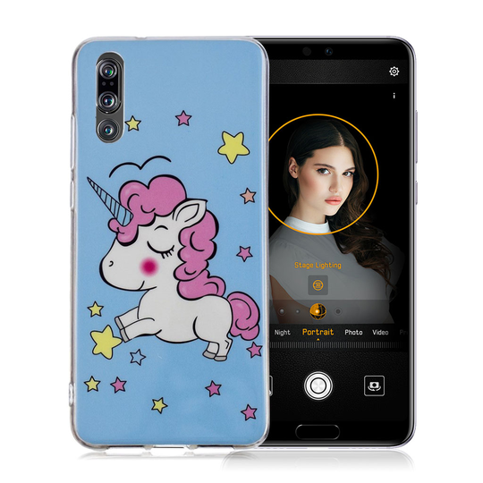 Huawei P20 Pro IMD Kuviollinen Pehmeä TPU Takasuoja Kuori - Yksisarvinen ja Tähdet
