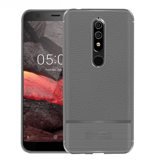 Nokia 5.1 Liitsihedelmän Jyväinen Muovi Takasuoja Kuori - Harmaa
