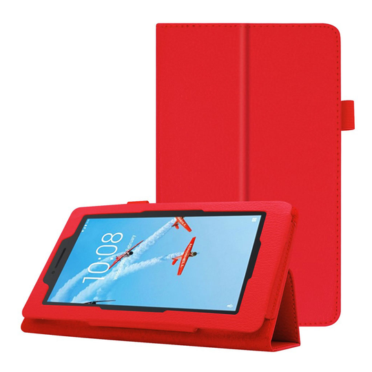 Lenovo Tab E7 litchi leather case - Red
