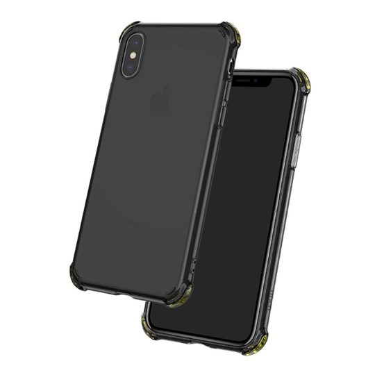 iPhone Xs Max HOCO liukuestoinen silikooni muovinen suojakuori turvatyynyillä - Musta