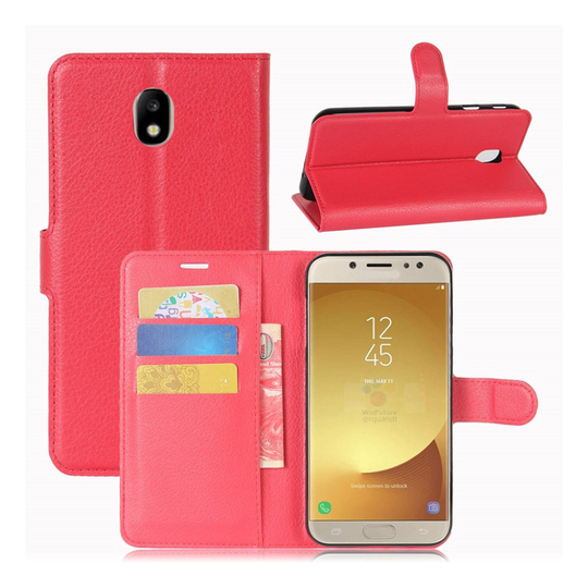 Samsung Galaxy J7 (2017) miellyttävä nahkakotelo - Punainen