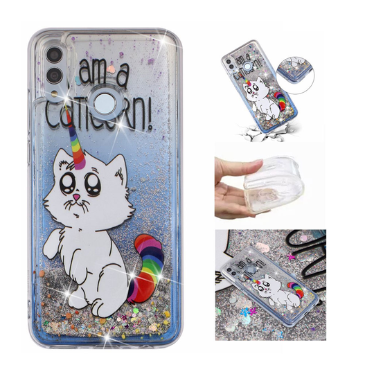 Huawei P Smart 2019 dynamic glitteri paljettinen suojakotelo - Caticorn