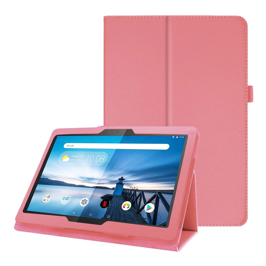 Lenovo Tab M10 litchi texture leather case - Pink