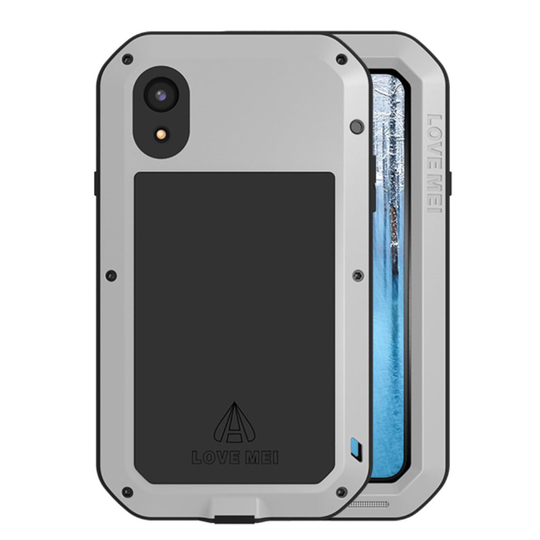 iPhone Xr LOVE MEI iskukestävä kolme kerroksinen hybriidi suojakuori - Hopea