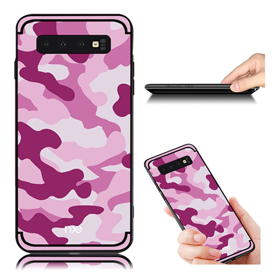 NXE Samsung Galaxy S10 Plus camo-kuvioinen suojakotelo - Rose