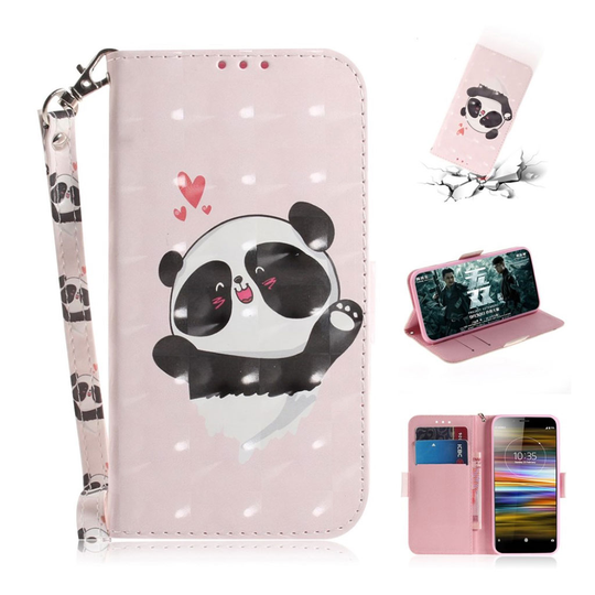 Sony Xperia L3 kuviollinen nahkainen suojakotelo - Suloinen Panda