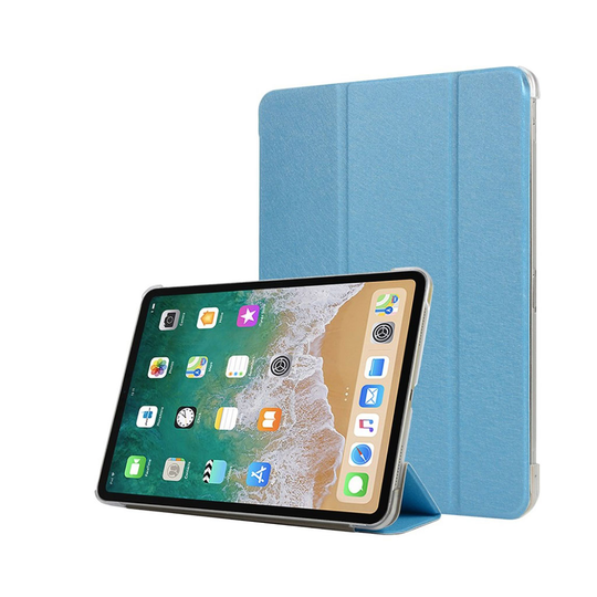 iPad Pro 11 inch (2018) kolmio taivutettava synteetti nahkainen suojakotelo - Vaalean Sininen