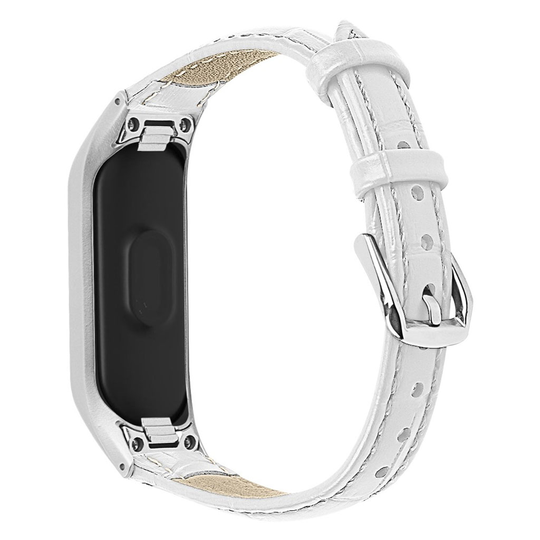 Samsung Galaxy Fit e crocodile texture leather watch band - White
