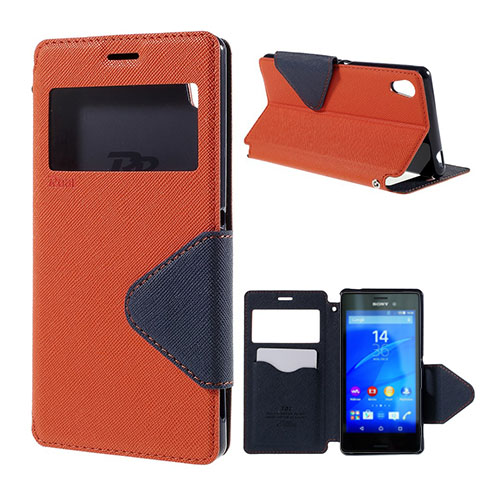 Roar Korea Sony Xperia M4 Aqua Nahkakotelo - Oranssi