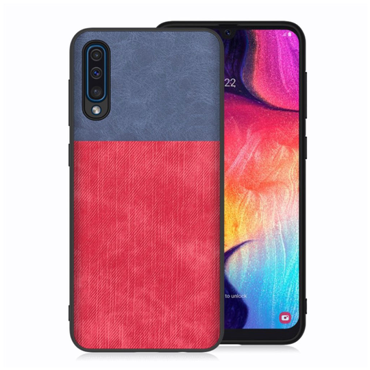 Samsung Galaxy A50 jeans texture case - Blue / Red
