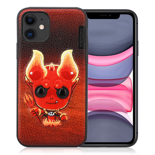 Nimmy Monster iPhone 11 Embroidered Cover - Red
