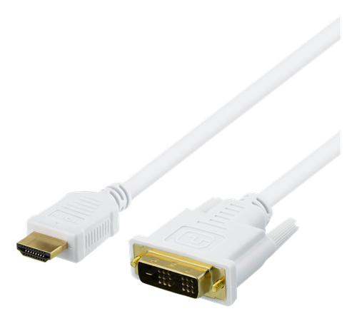 HDMI - DVI-kaapeli, 3 M, Full HD, Valkoinen