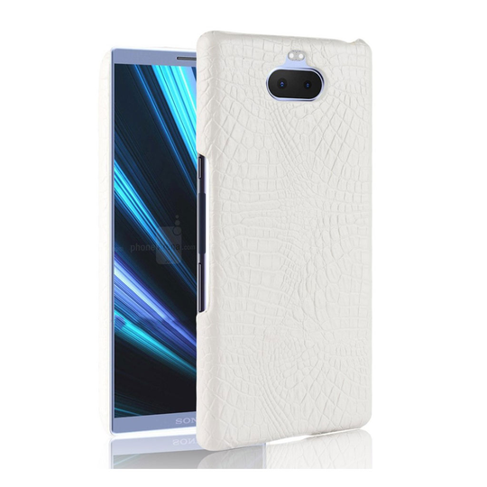 Sony Xperia 10 crocodile case - White