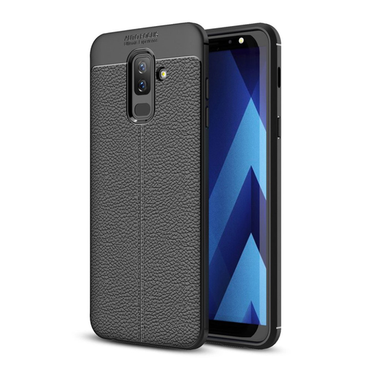 Samsung Galaxy A6 Plus Liitsihedelmän Jyvä Pehmeä TPU Takasuoja Kuori - Musta