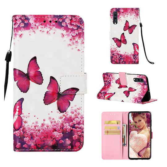 Samsung Galaxy A70 pattern leather case - Butterfly and Flower