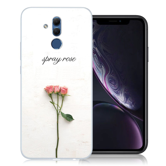 Huawei Mate 20 Lite kuviollinen joustava pehmeä silikooni muovinen takasuoja kuori - Ruusu Kukka