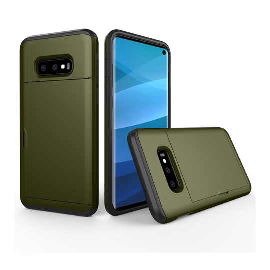Samsung Galaxy S10e korttipaikallinen hybrid Suojakotelo - Armeijan Vihreä