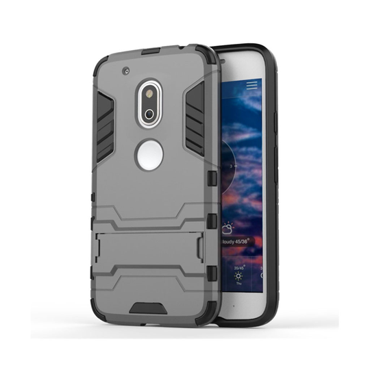 Hårderåde Motorola G4 Play Joustava Hybridi Muovikuori - Harmaa