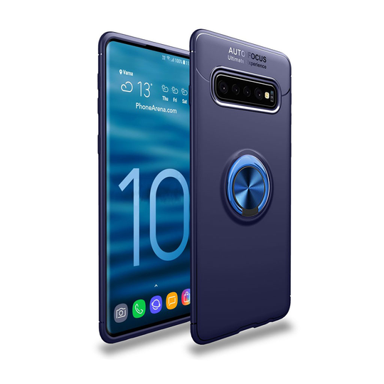 Samsung Galaxy S10 metalli rengaspidike takatuki suojakotelo - Sininen