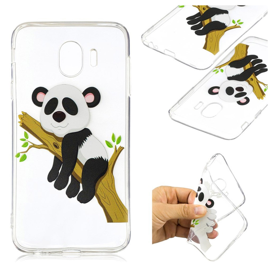 Samsung Galaxy J4 (2018) kuvioitu geeli suojakotelo - Panda kiipeää puuhun