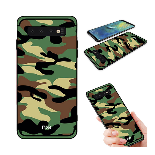 NXE Samsung Galaxy S10 camo-kuvioinen suojakotelo - Armeijanvihreä