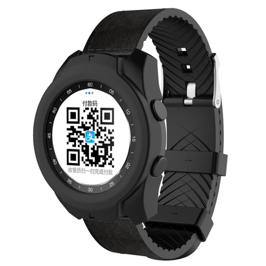 Ticwatch Pro pehmeä silikoni kehys Suojakotelo - Musta